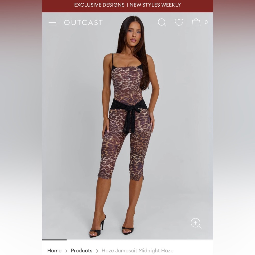 Outcast Leopard Print Capri Jumpsuit